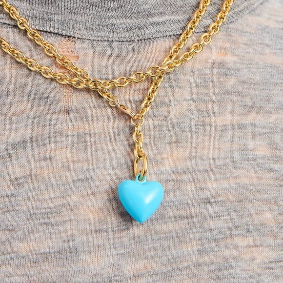 Roxanne Assoulin Jewelry - Roxanne Assoulin The Mini Puffy Heart Necklace Turquoise